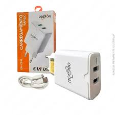 Carregador Turbo Tipo C 5.1A USB Duplo + Cabo 1m | Entrega Rápida